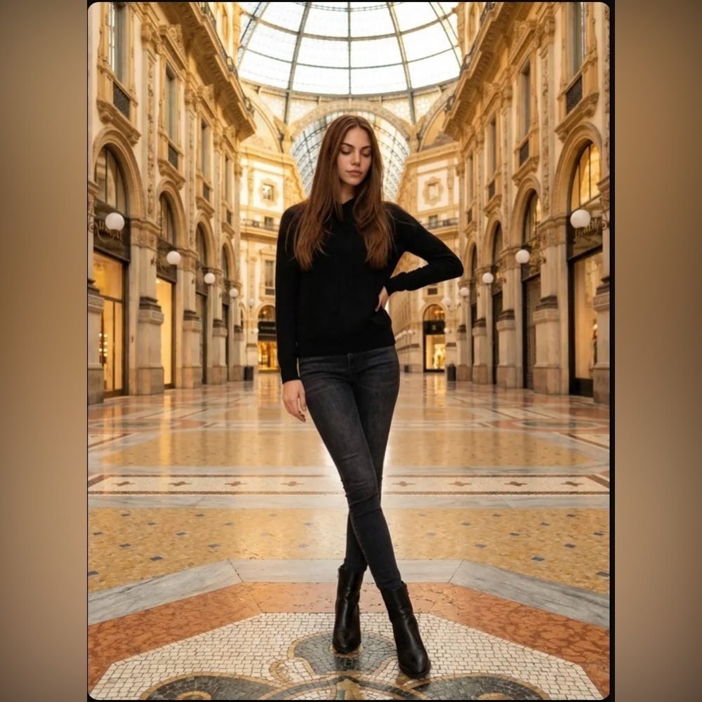 Tsesay Cashmere turtleneck with Pocket and drawstring waist Brown xs